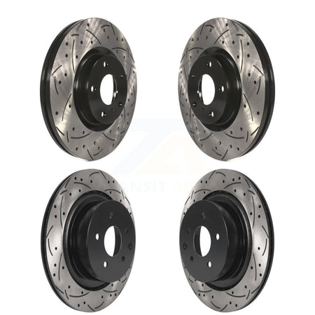 Front Rear Drilled Slot Brake Rotors Kit For 2009-2013 INFINITI G37 Without Brembo Brakes KD-100812