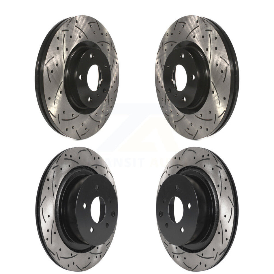 Front Rear Drilled Slot Brake Rotors Kit For 2009-2013 INFINITI G37 Without Brembo Brakes KD-100812