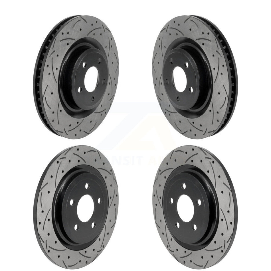 Front Rear Coated Drilled Slotted Disc Brake Rotors Kit For Ford Explorer KD-100816