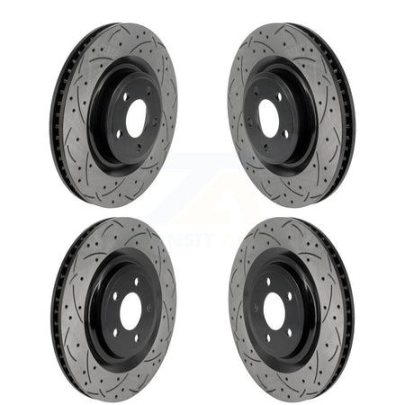 Front Rear Coated Drilled Slotted Disc Brake Rotors Kit For Ford Explorer Lincoln Aviator KD-100817