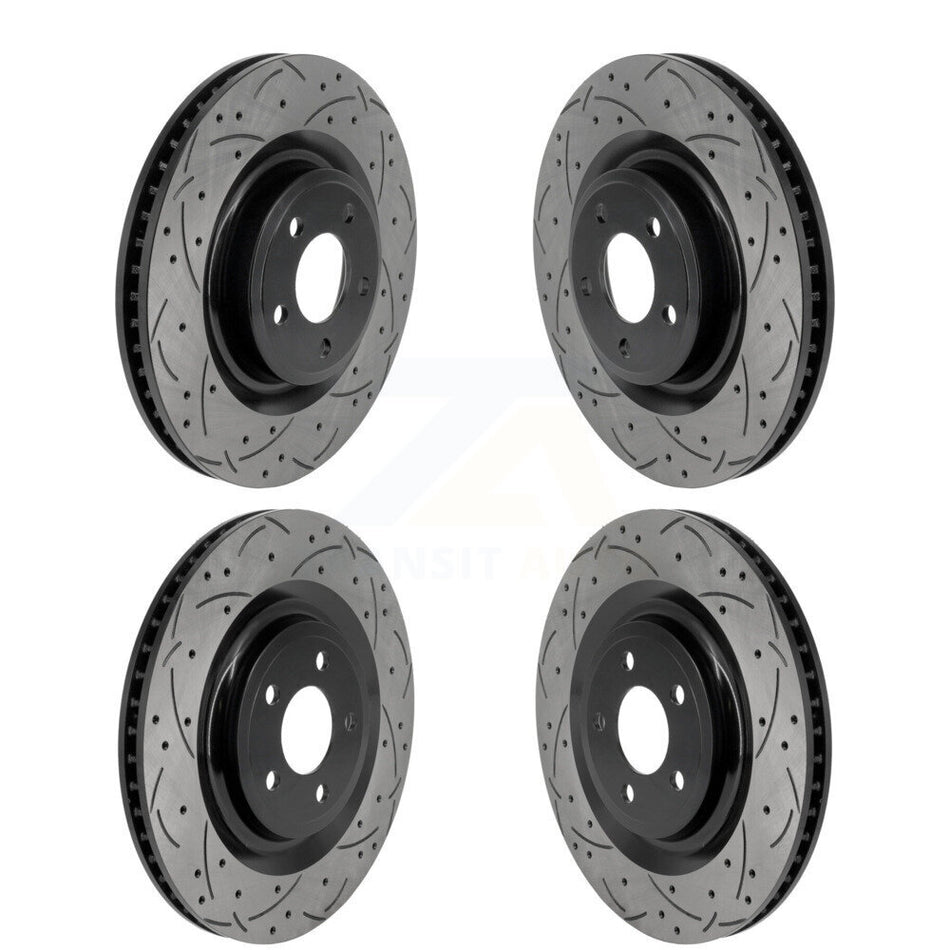 Front Rear Coated Drilled Slotted Disc Brake Rotors Kit For Ford Explorer Lincoln Aviator KD-100817