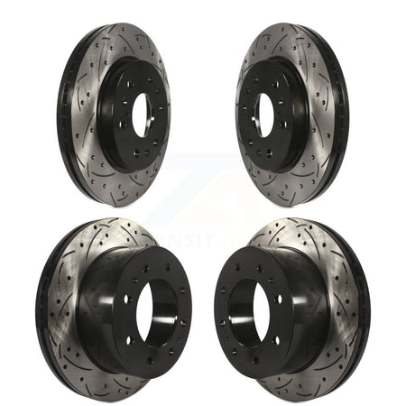 Front Rear Coated Drill Slot Disc Brake Rotor Kit For 2011 Chevrolet Silverado 1500 Hybrid KD-100820