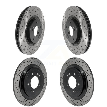 Front Rear Coated Drilled Slotted Disc Brake Rotors Kit For Kia Sportage Hyundai Nexo KD-100823