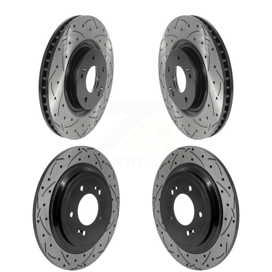 Front Rear Coated Drilled Slotted Disc Brake Rotors Kit For Kia Sportage Hyundai Nexo KD-100823