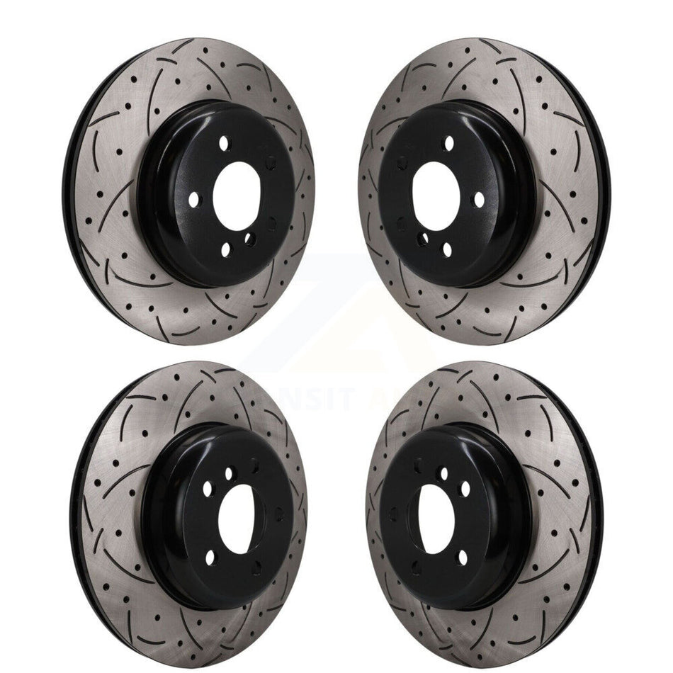 Front Rear Coated Drilled Slotted Disc Brake Rotor Kit For BMW 640i xDrive Gran Coupe 535i KD-100831