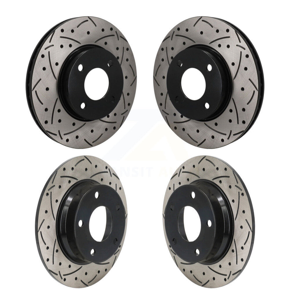 Front Rear Drilled Slot Brake Rotor Kit For 2024 Nissan Sentra SV SR with Disc rear brakes KD-100840