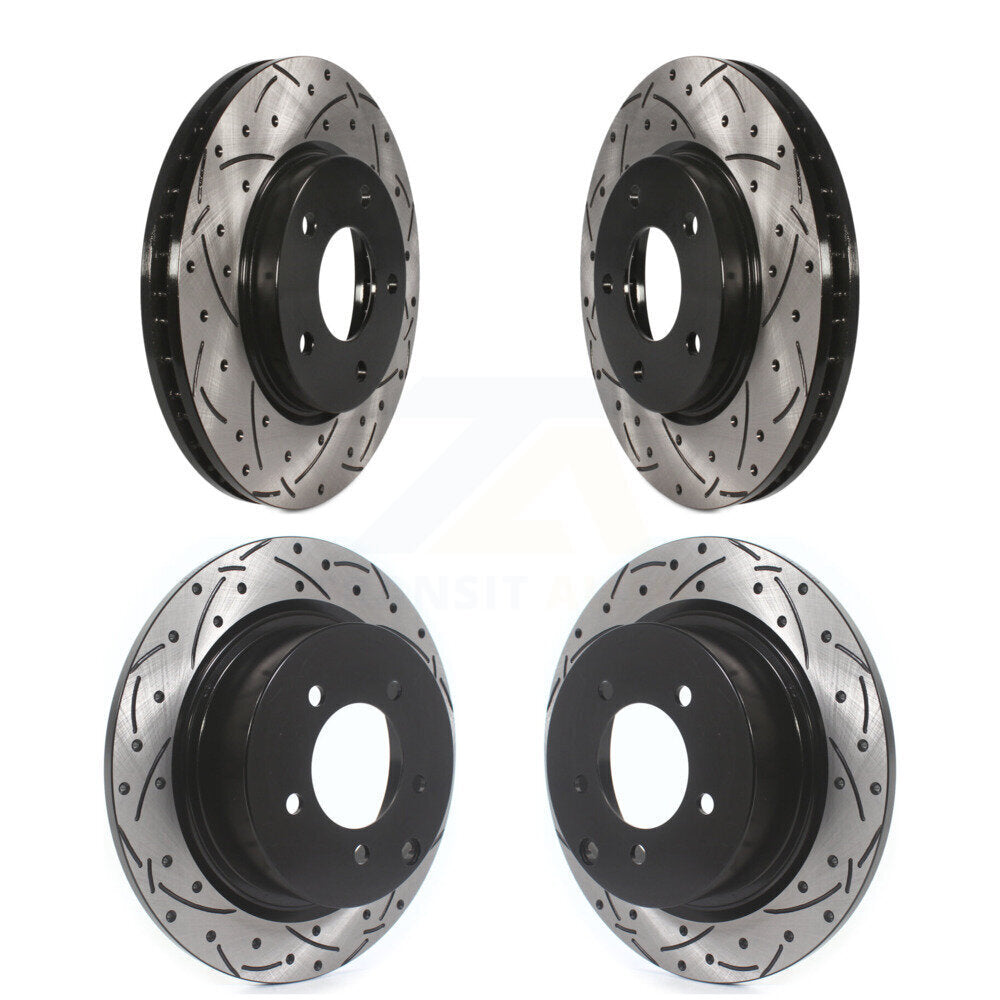 Front Rear Drilled Slot Brake Rotors Kit For Dodge Caliber With 276mm Diameter Rotor KD-100845
