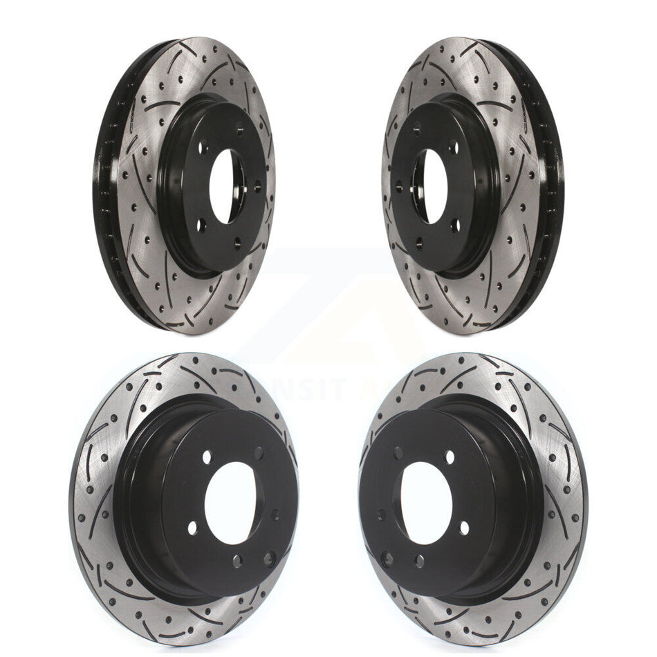 Front Rear Drilled Slot Brake Rotors Kit For Dodge Caliber With 276mm Diameter Rotor KD-100845