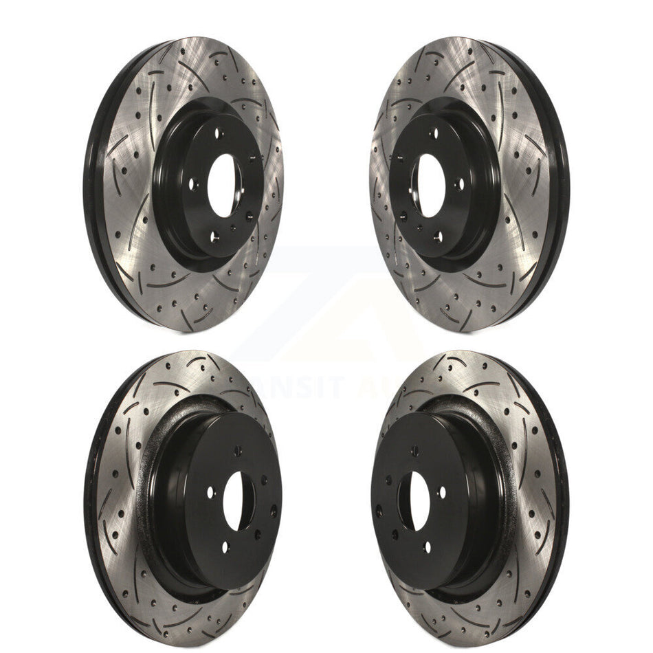 Front Rear Coated Drill Slot Disc Brake Rotors Kit For INFINITI M37 QX70 Q70 Q70L M56 M35h KD-100846