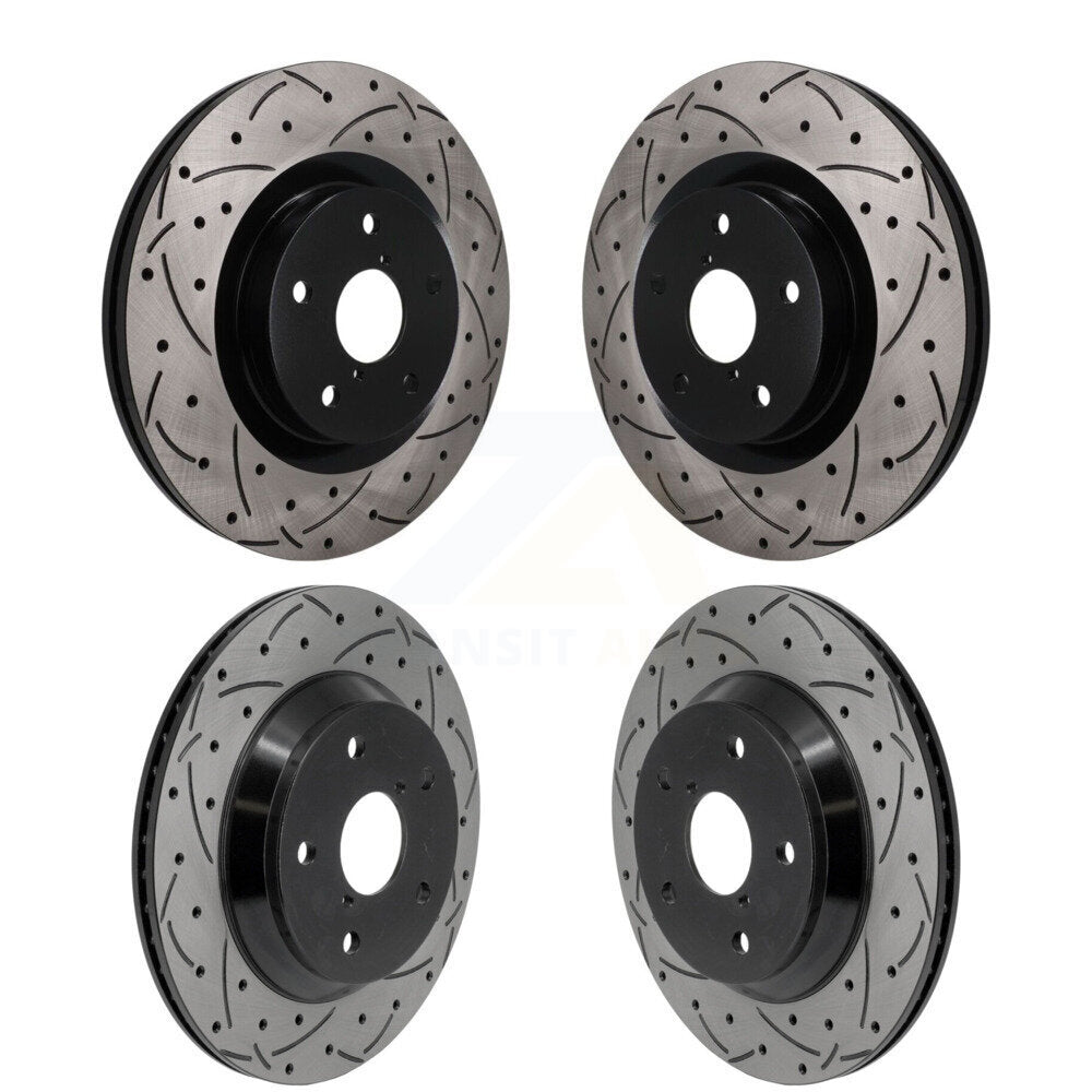 Front Rear Coated Drilled Slotted Disc Brake Rotors Kit For Subaru Forester Crosstrek KD-100851