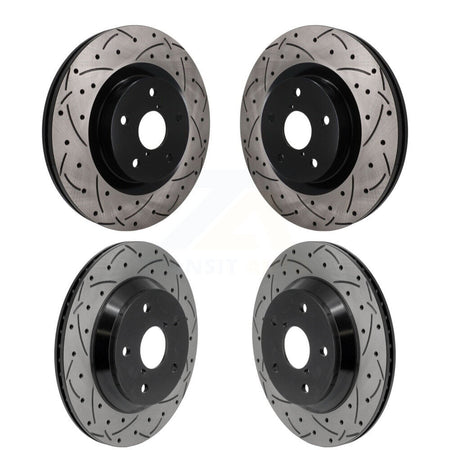 Front Rear Coated Drilled Slotted Disc Brake Rotors Kit For Subaru Forester Crosstrek KD-100851