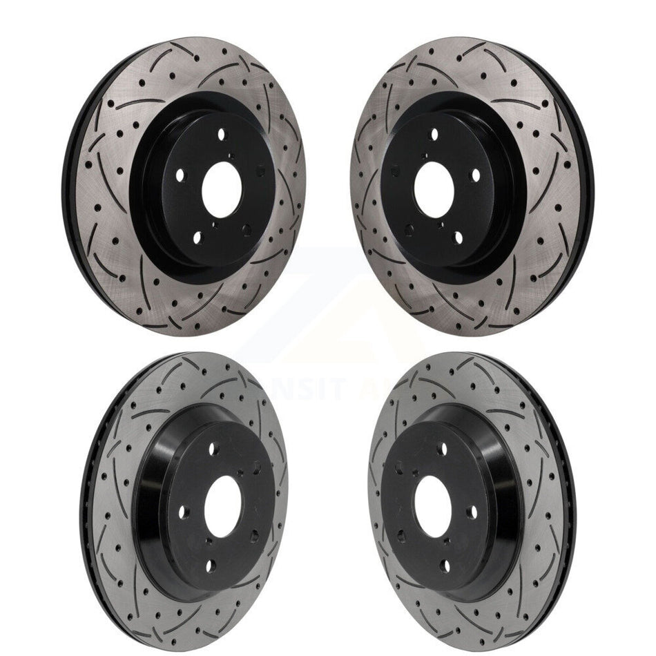 Front Rear Coated Drilled Slotted Disc Brake Rotors Kit For Subaru Forester Crosstrek KD-100851