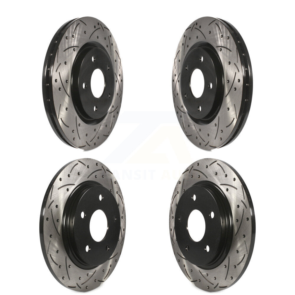 Front Rear Coated Drilled Slotted Disc Brake Rotors Kit For Volkswagen Routan KD-100853