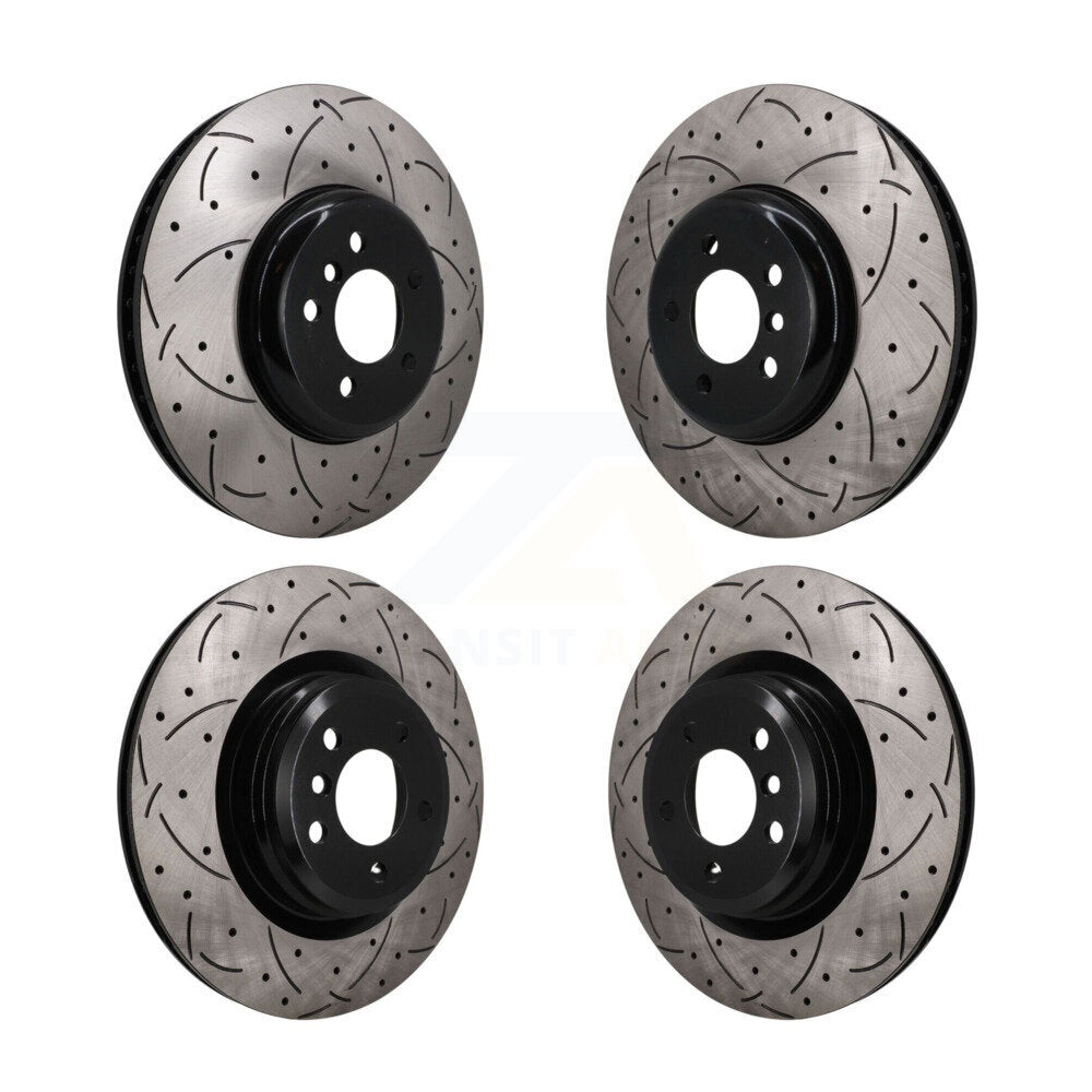 Front Rear Drill Slot Disc Brake Rotors Hub Assembly Kit For BMW 750i xDrive 750Li 550i GT KD-100857