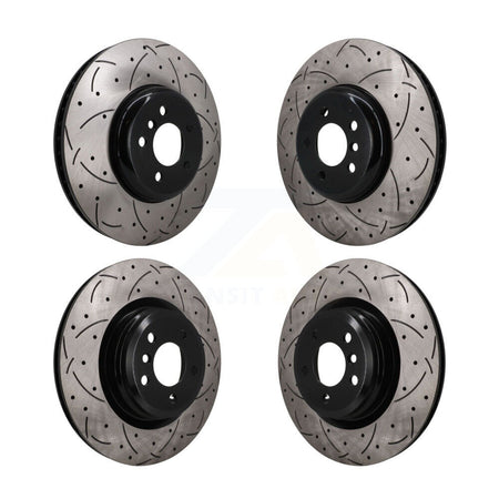 Front Rear Drill Slot Disc Brake Rotors Hub Assembly Kit For BMW 750i xDrive 750Li 550i GT KD-100857