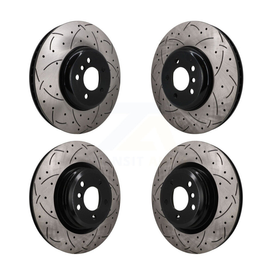 Front Rear Drill Slot Disc Brake Rotors Hub Assembly Kit For BMW 750i xDrive 750Li 550i GT KD-100857