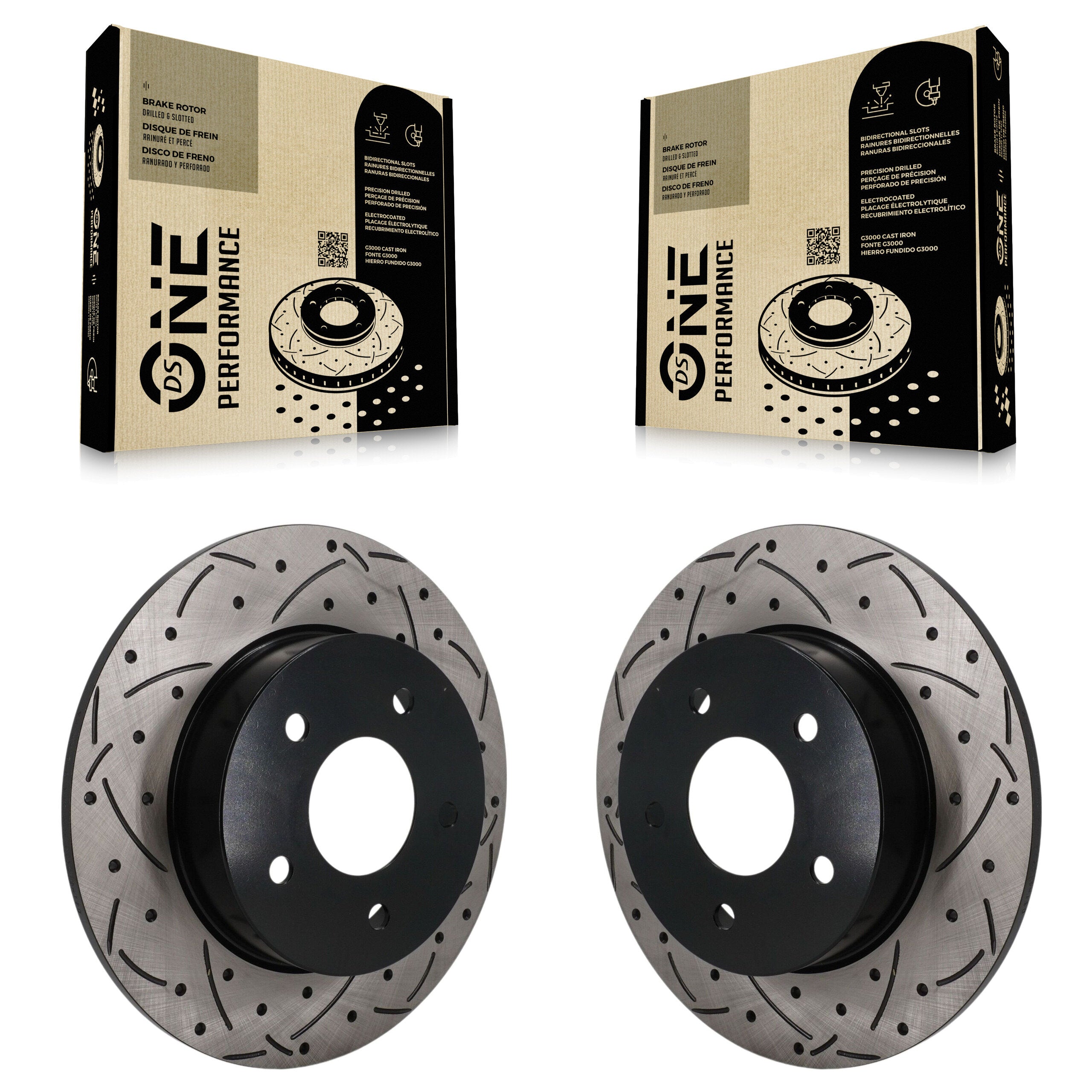 Rear Coated Drilled Slotted Disc Brake Rotors Pair For Nissan Kicks Altima KD-100860
