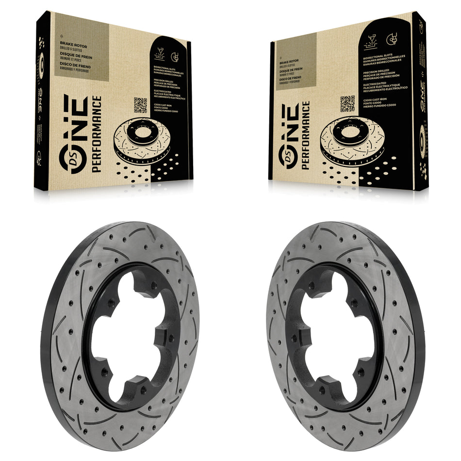 Rear Coat Drill Slot Disc Brake Rotor Pair For Ford Transit-250 Transit-150 Transit-350 HD KD-100888