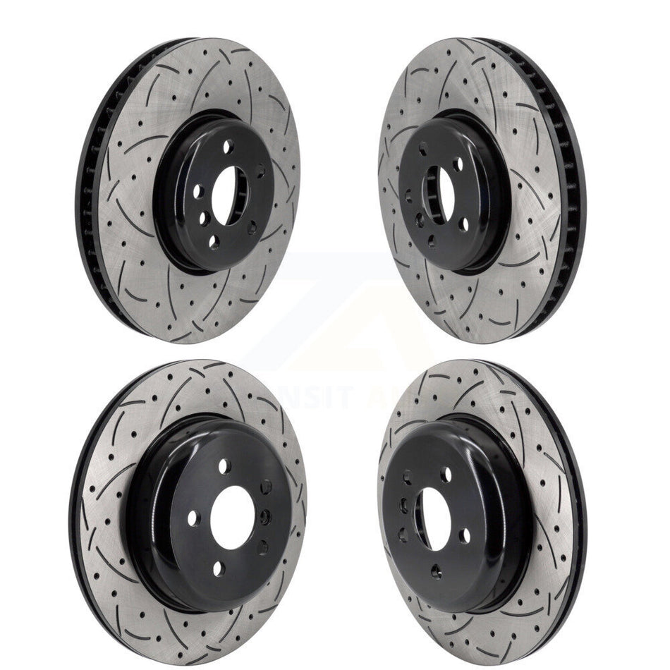 Front Rear Coated Drilled Slotted Disc Brake Rotors Hub Assembly Kit For Toyota GR Supra KD-100899