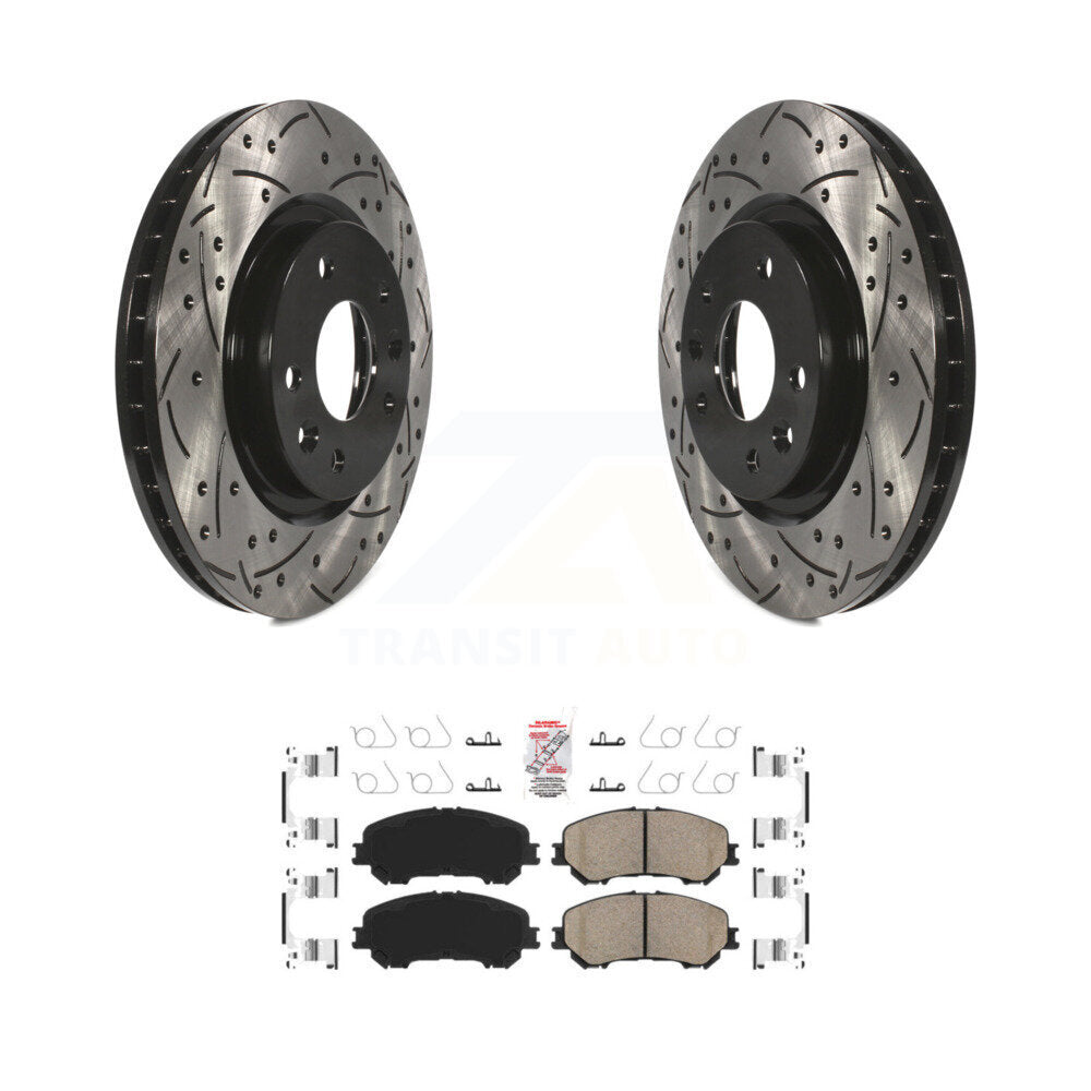 Front Coated Drilled Slot Disc Brake Rotor Ceramic Pad Kit For Nissan Rogue Sport Qashqai KDA-100045