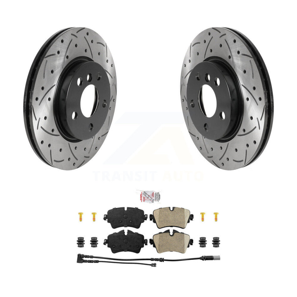 Front Coated Drilled Slotted Disc Brake Rotor And Ceramic Pad Kit For Mini Cooper Clubman KDA-100061