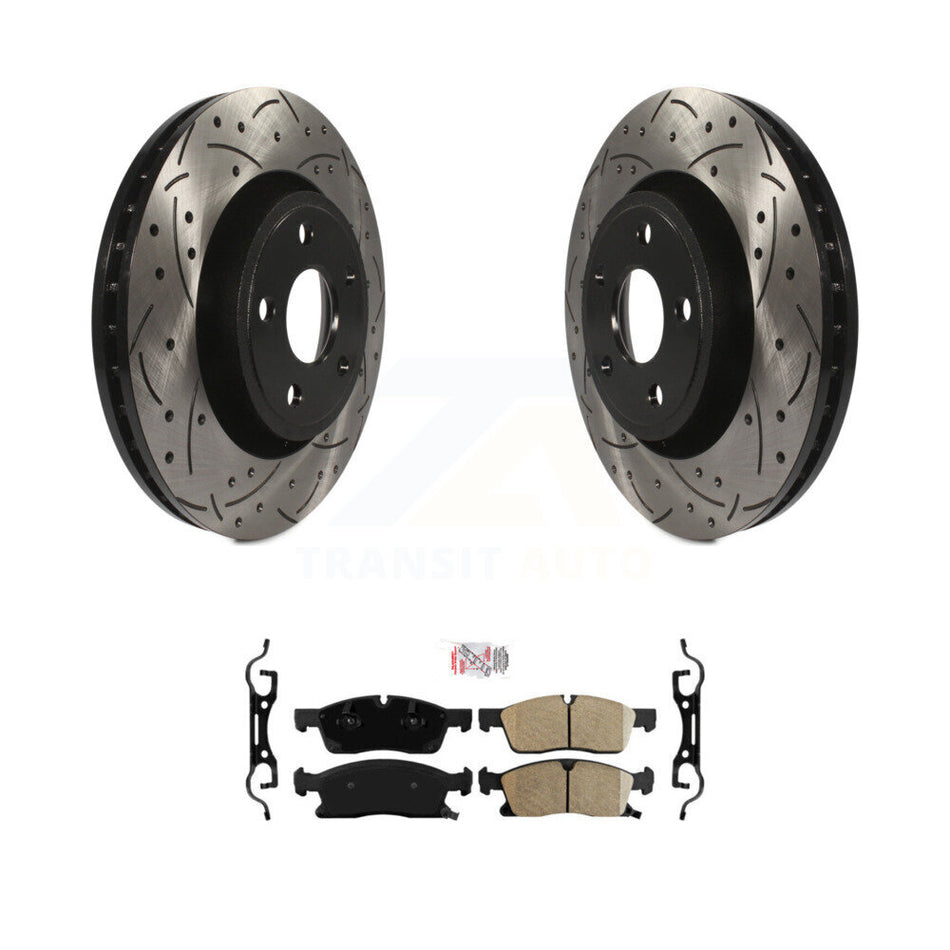 Front Drilled Slot Brake Rotor & Ceramic Pad Kit For Jeep Grand Cherokee Dodge Durango WK KDA-100064