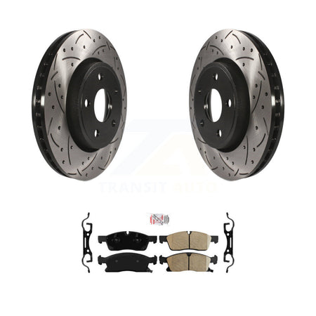 Front Drilled Slot Disc Brake Rotor Ceramic Pad Kit For Jeep Grand Cherokee Dodge Durango KDA-100068