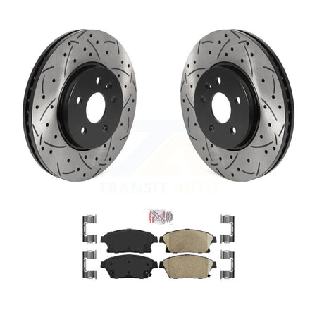 Front Drilled Slot Brake Rotors Ceramic Pad Kit For 2013-2017 Chevrolet Trax Buick Encore KDA-100126