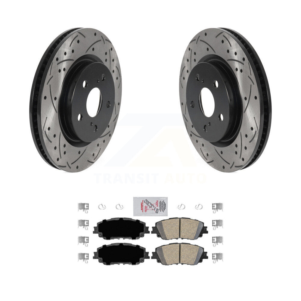 Front Drilled Slot Brake Rotors Ceramic Pad Kit For Toyota RAV4 Camry Corolla Cross Lexus KDA-100128