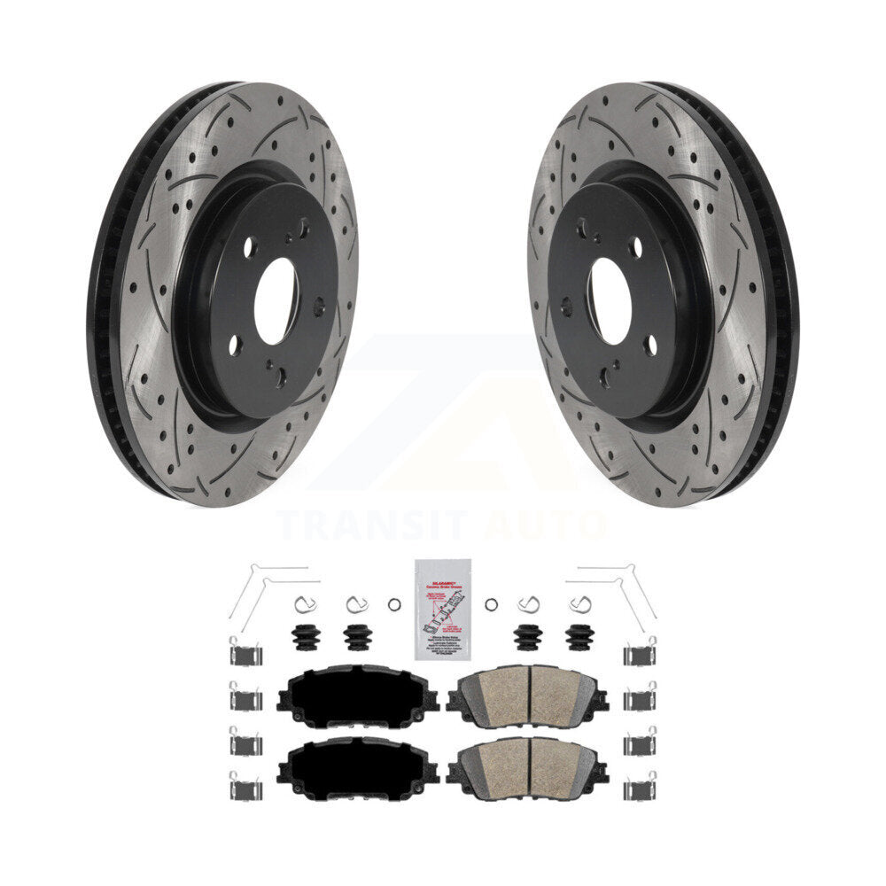 Front Drilled Slot Brake Rotors Ceramic Pad Kit For Toyota RAV4 Camry Corolla Cross Lexus KDA-100129