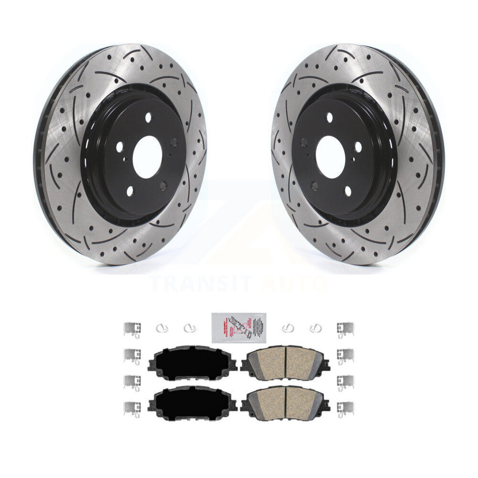 Front Drill Slot Brake Rotors Ceramic Pad Kit For 20-23 Toyota Camry XSE With TRD Package KDA-100130
