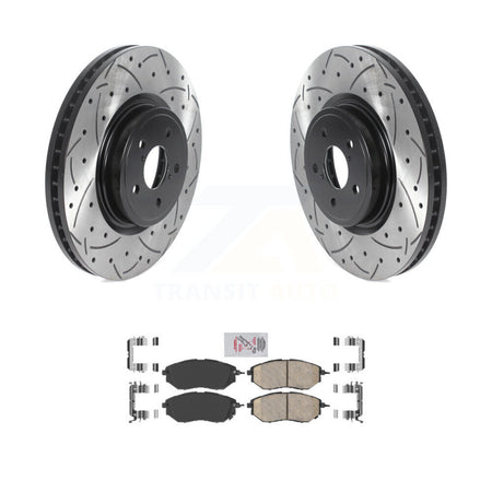 Front Coat Drill Slot Disc Brake Rotor Ceramic Pad Kit For Subaru Forester Outback Legacy KDA-100138