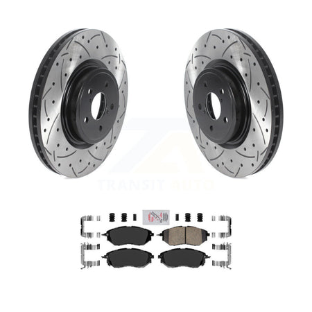 Front Coat Drill Slot Disc Brake Rotor Ceramic Pad Kit For Subaru Forester Outback Legacy KDA-100139