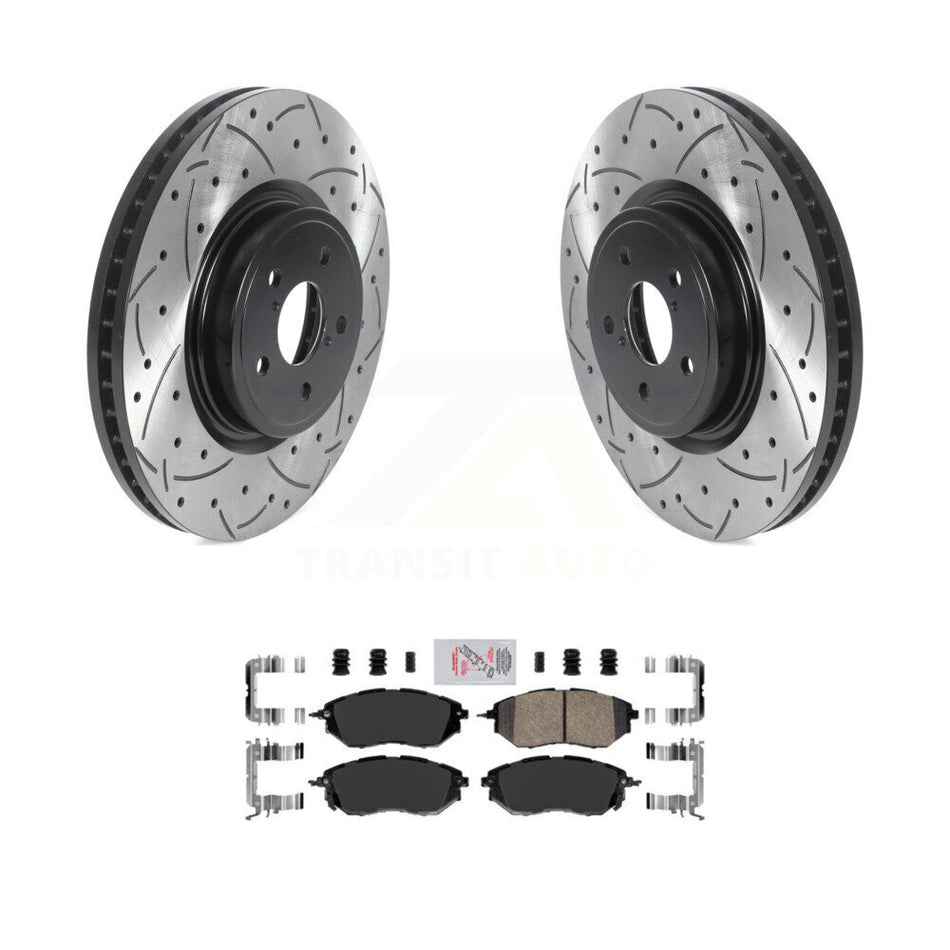 Front Coat Drill Slot Disc Brake Rotor Ceramic Pad Kit For Subaru Forester Outback Legacy KDA-100139