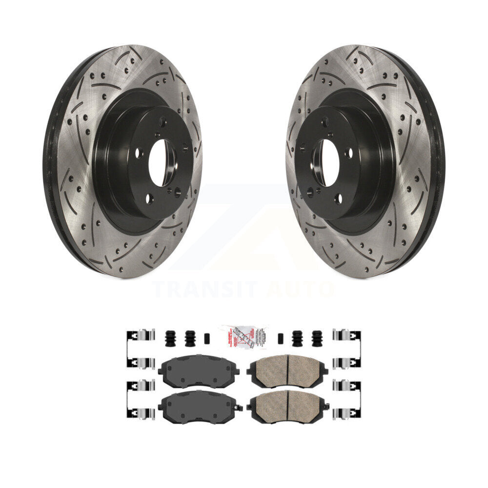 Front Drilled Slot Brake Rotor Ceramic Pad Kit For Subaru Outback Impreza Forester Legacy KDA-100140