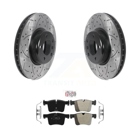 Front Coated Drilled Slot Disc Brake Rotor & Semi-Metallic Pad Kit For BMW 335i xDrive GT KDA-100149