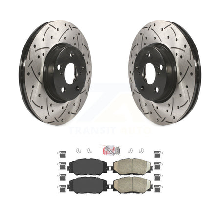 Front Drill Slot Brake Rotor Ceramic Pad Kit For Toyota Corolla Matrix Pontiac Vibe Scion KDA-100179