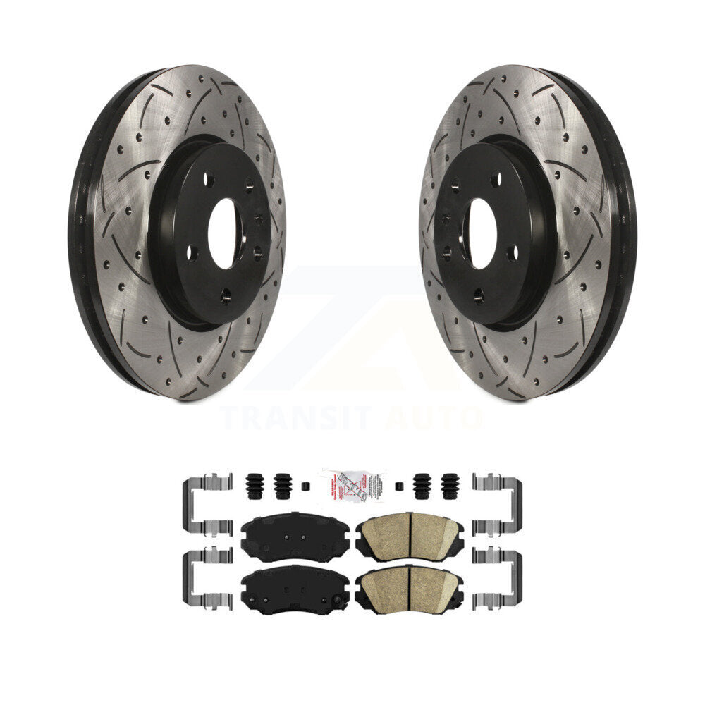 Front Drill Slot Disc Brake Rotor Ceramic Pad Kit For Chevrolet Equinox GMC Terrain Buick KDA-100187