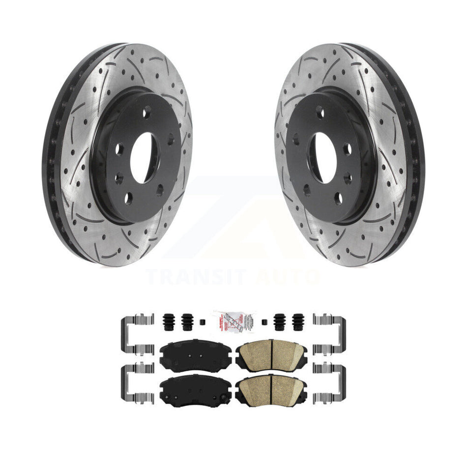 Front Drilled Slot Brake Rotors Ceramic Pad Kit For Chevrolet Malibu Buick Regal LaCrosse KDA-100190