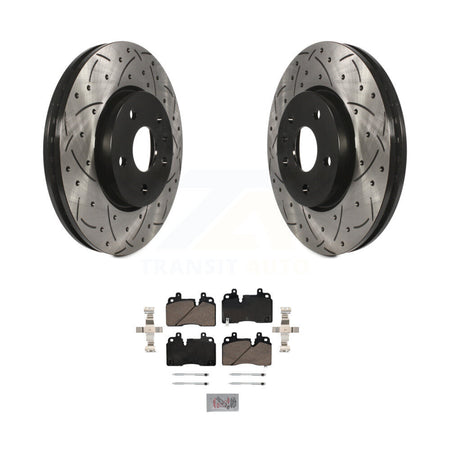 Front Coated Drilled Slotted Disc Brake Rotors And Ceramic Pad Kit For Chevrolet Corvette KDA-100193