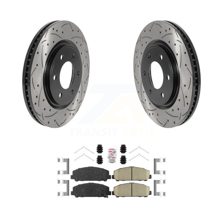 Front Drilled Slot Brake Rotor Ceramic Pad Kit For Nissan TITAN INFINITI Armada QX80 QX56 KDA-100201