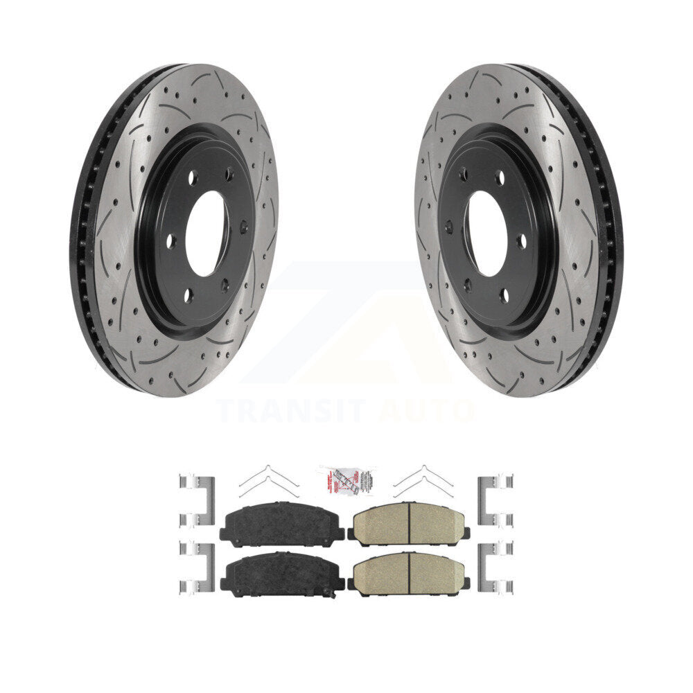 Front Drilled Slot Brake Rotor Ceramic Pad Kit For Nissan TITAN INFINITI Armada QX80 QX56 KDA-100202