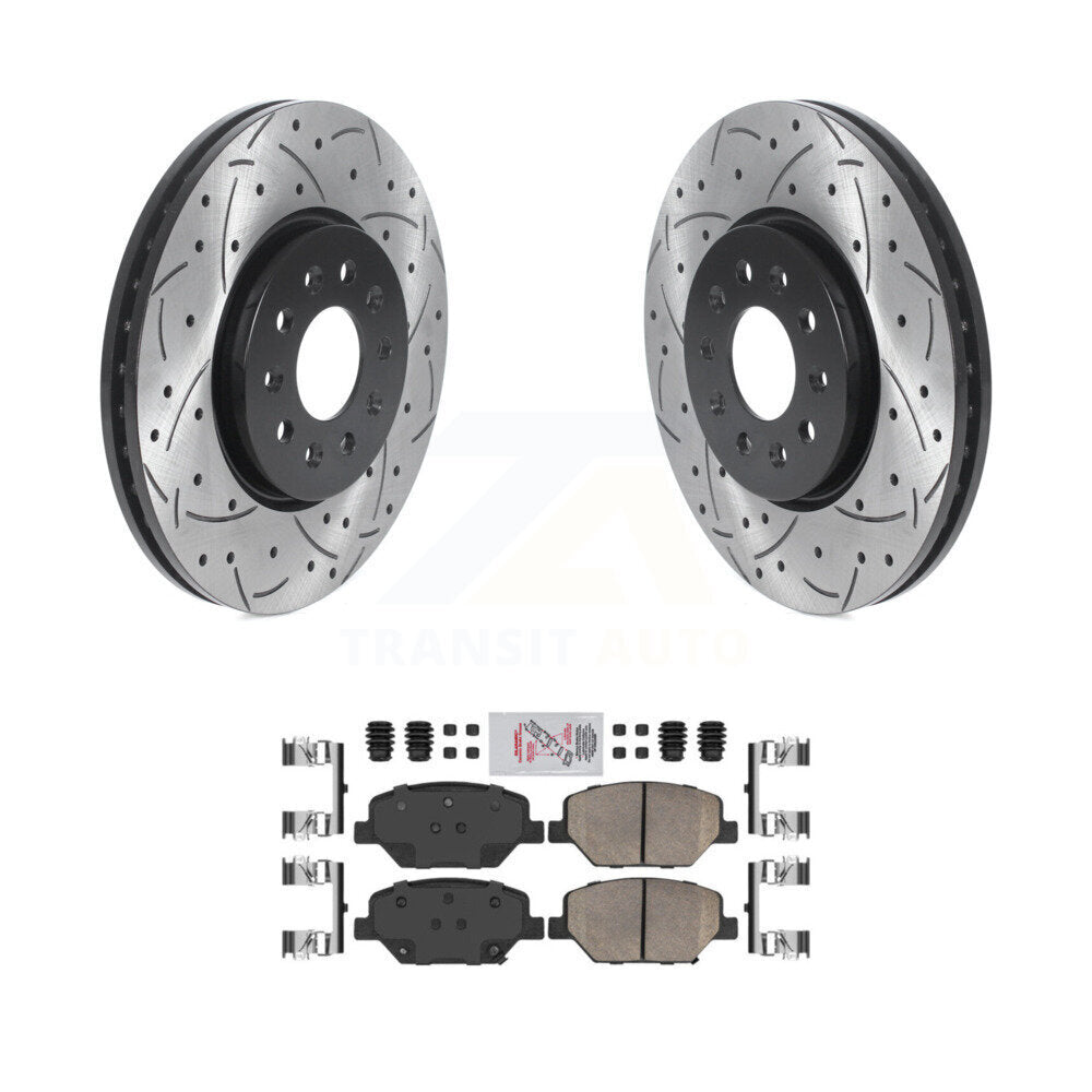 Front Drill Slot Disc Brake Rotor Ceramic Pad Kit For Chevrolet Equinox GMC Terrain Buick KDA-100204