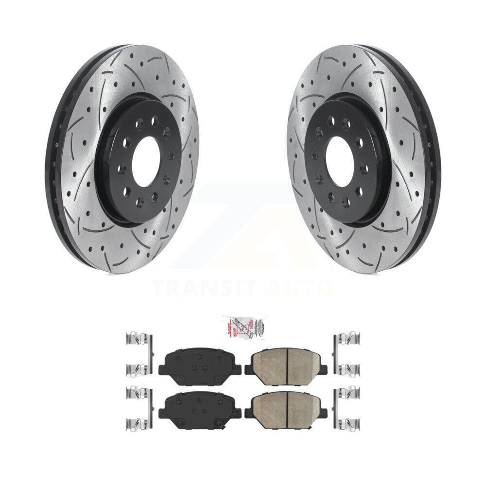 Front Drill Slot Disc Brake Rotor Ceramic Pad Kit For Chevrolet Equinox GMC Terrain Buick KDA-100205