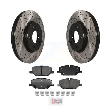 Front Drilled Slot Brake Rotors Ceramic Pad Kit For 22-23 GMC Terrain w 321mm Rotor KDA-100208