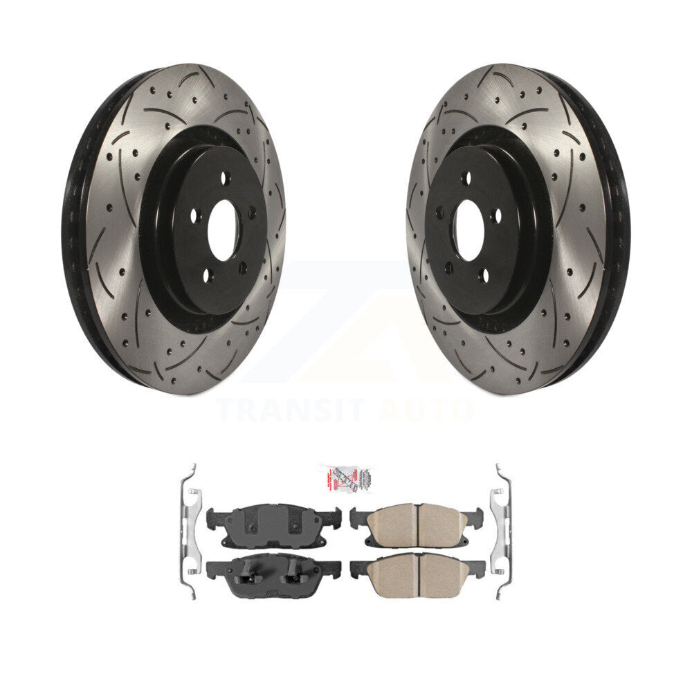 Front Drill Slot Disc Brake Rotor Ceramic Pad Kit For Ford Fusion Lincoln MKZ Continental KDA-100212