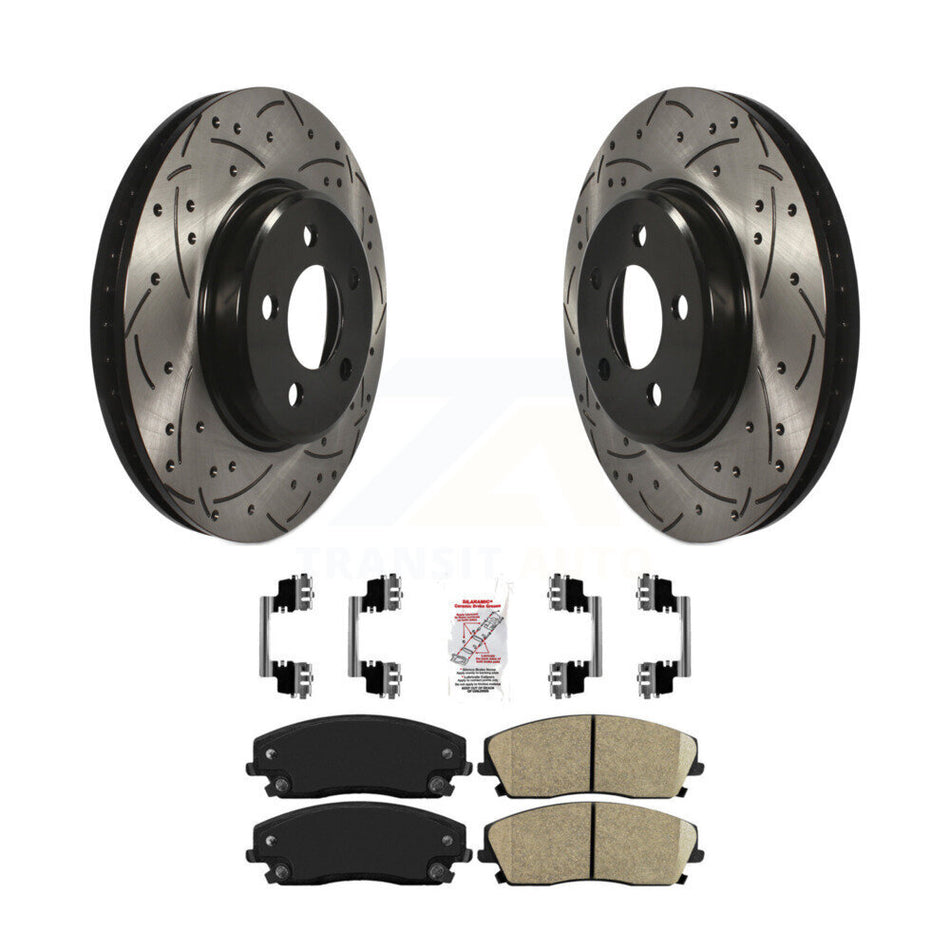 Front Drilled Slot Brake Rotors Ceramic Pad Kit For Dodge Chrysler 300 Charger Challenger KDA-100255