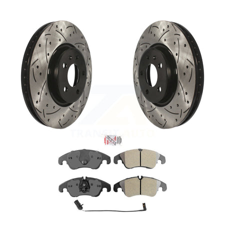 Front Drilled Slot Brake Rotor Semi-Metallic Pad Kit For Audi A4 Quattro Q5 A5 allroad A7 KDA-100269