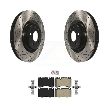 Front Coated Drilled Slotted Disc Brake Rotors And Semi-Metallic Pads Kit For Audi Q5 KDA-100273