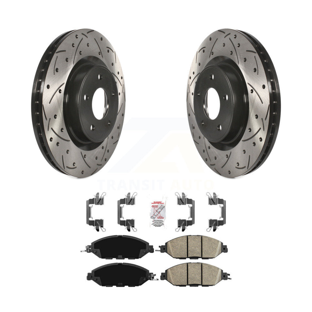 Front Drilled Slot Brake Rotor Ceramic Pad Kit For Nissan Murano Pathfinder INFINITI QX60 KDA-100300